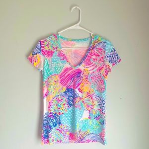 Lily Pulitzer Michele V-Neck Tee Top Size XS NWOT
